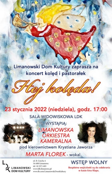 Zaproszenie na koncert kolęd i pastorałek „Hej kolęda!”