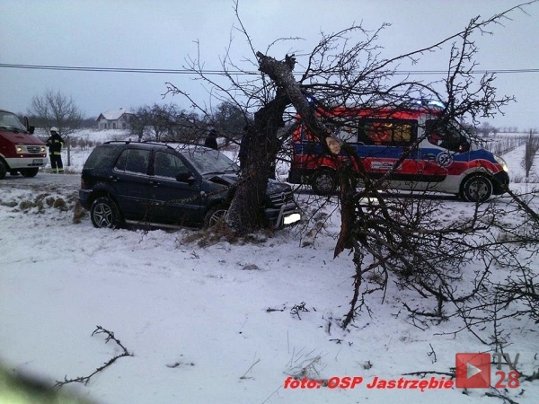 Jadamwola. Samochód uderzył w drzewo – jedna osoba trafiła do szpitala
