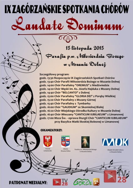 IX Zagórzańskie Spotkania Chórów. Zaproszenie