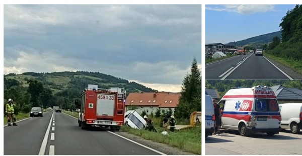 Kolizja ambulansu z samochodem dostawczym