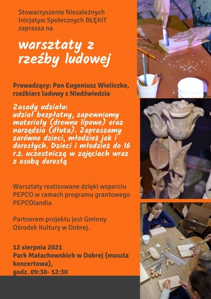 Stowarzyszenie Niezależnych Inicjatyw Społecznych „Błękit” zaprasza na warsztaty rzeźbiarskie