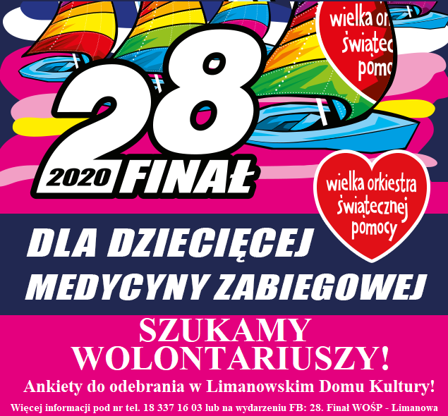 Limanowa. Zostań wolontariuszem Wielkiej Orkiestry Świątecznej Pomocy