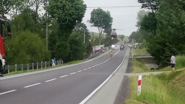 LPR w akcji. Wypadek z udziałem motocyklisty
