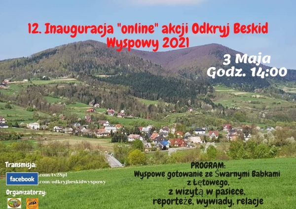 3 maja zapraszamy na inaugurację akcji Odkryj Beskid Wyspowy 2021. Transmisja wydarzenia odbędzie się w internecie