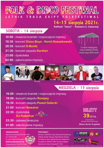 Zaproszenie do Kamienicy na Folk & Disco Festiwal: D-BOMB, Rompey, Paweł Gołecki