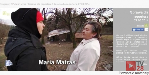 Sprawą Marii Matras z Limanowej zajęła się Elżbieta Jaworowicz