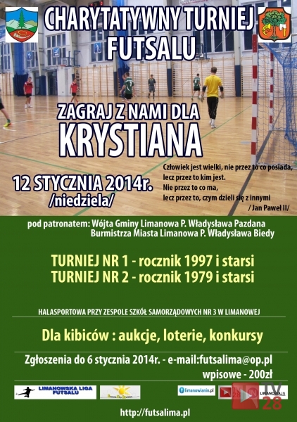 Limanowska Liga Futsalu zagra dla małego Krystiana