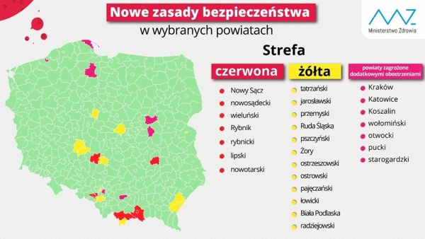 Powiat limanowski od 21 sierpnia poza żółtą strefą