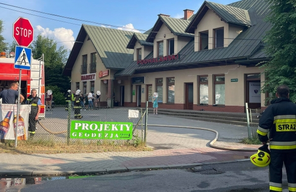 Pożar pomieszczenia w budynku handlowym przy ul. Orkana