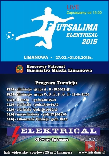 Futsalima Electrical "na żywo" już dzisiaj. Startujemy o 15.00