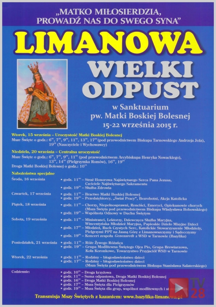 Wielki Odpust Maryjny w Limanowej. Zobacz program