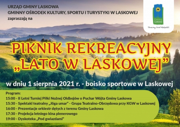 Piknik rekreacyjny „Lato w Laskowej” już w najbliższą niedzielę