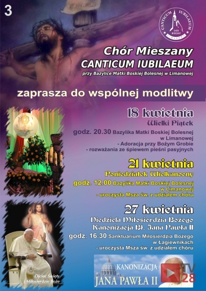 CANTICUM IUBILAEUM zapraszają do Łagiewnik