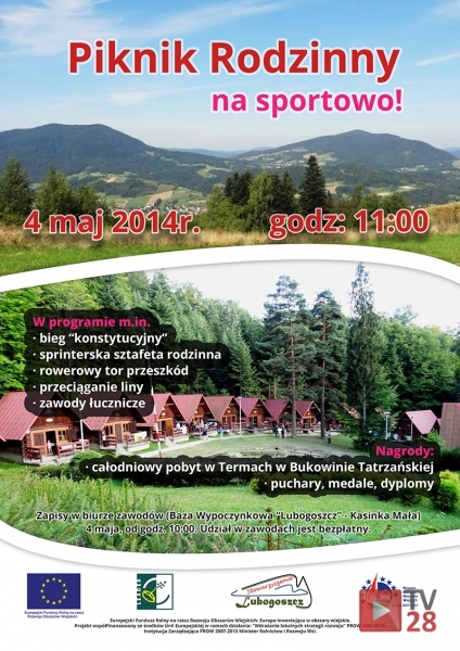 Zaproszenie. Piknik rodzinny na Lubogoszczy