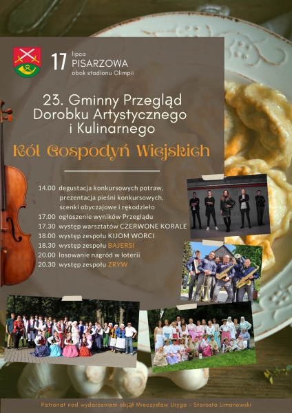 W niedzielę odbędzie się Przegląd Dorobku Artystycznego i Kulinarnego Kół Gospodyń Wiejskich z terenu gminy Limanowa. Przygotowano też inne atrakcje