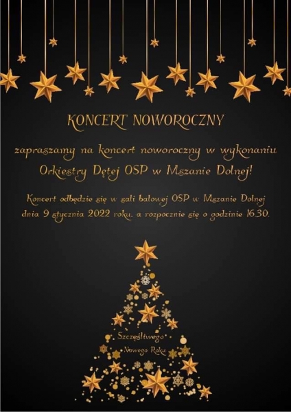 Zaproszenie na koncert noworoczny Orkiestry Dętej Ochotniczej Straży Pożarnej