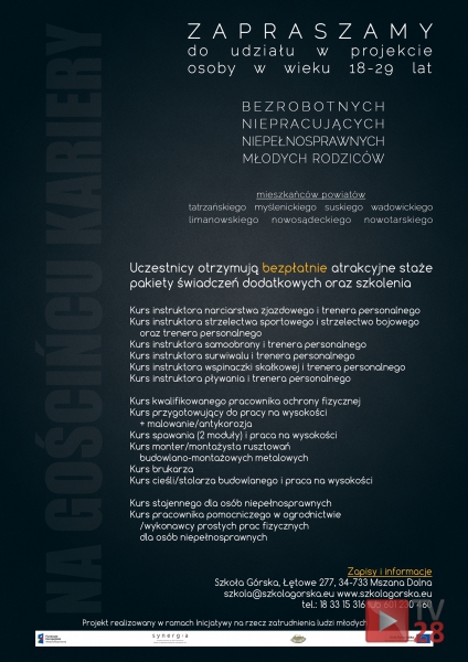 Nie pracujesz, jesteś bezrobotny? Przyjdź do szkoły górskiej