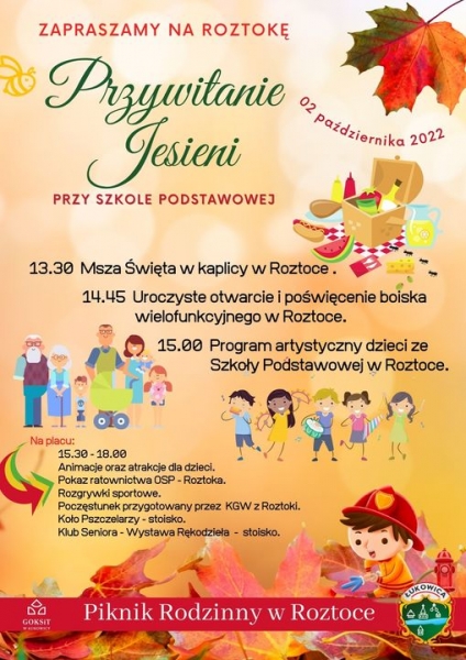 Zaproszenie na jesienny piknik w Roztoce