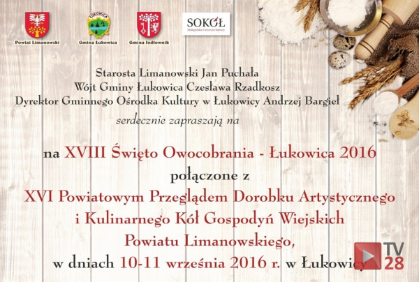 Na Powiatowy Przegląd KGW i Święto Owocobrania w Łukowicy zaprasza Starosta Limanowski