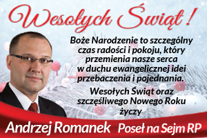 Andrzej Romanek składa życzenia świąteczno-noworoczne