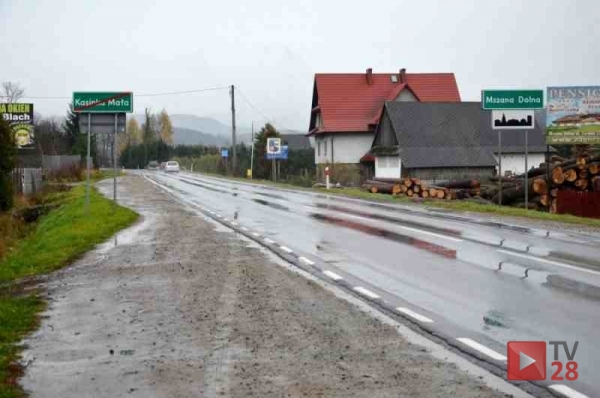 Mszana Dolna. Będzie chodnik, oświetlenie i zatoki