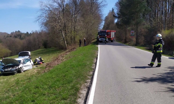 Zderzenie dwóch samochodów w Starym Rybiu