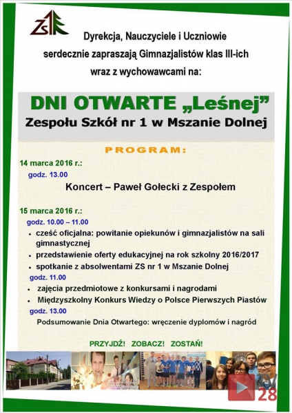 Gołecki na Dniach Otwartych w Zespole Szkół nr 1 w Mszanie Dolnej
