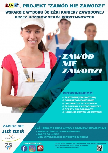 Zespół Szkół Techniczno-Informatycznych zaprasza do udziału w tegorocznej edycji projektu „Zawód nie zawodzi”