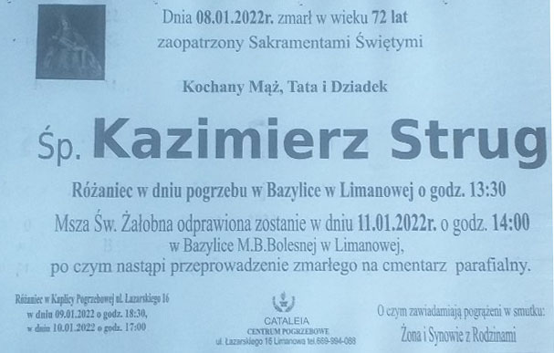 Zmarł Kazimierz Strug. Msza św. pogrzebowa odbędzie się w najbliższy wtorek