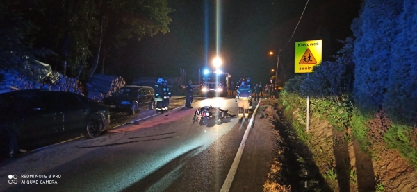 Zderzenie samochodu osobowego ze skuterem