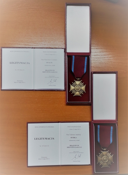Mł. insp. ZS Tadeusz Rybka i st. chor. ZS Stanisław Opach odznaczeni przez prezydenta