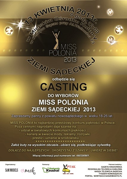 Przyjdź na casting i zostań Miss Polonią Ziemi Sądeckiej