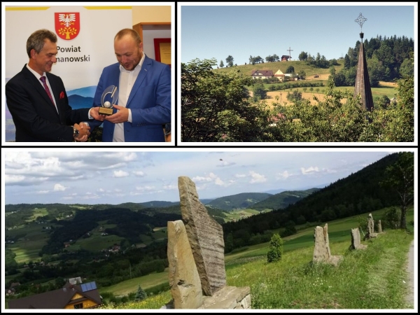 Internauci zdecydowali. Pierwszą Turystyczną Perłą Powiatu Limanowskiego został Cisowy Dział. Statuetkę odebrał wójt Bogdan Łuczkowski