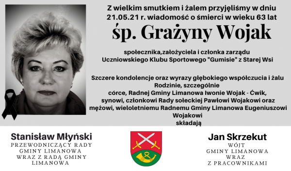 Zmarła Grażyna Wojak, działaczka społeczna z gminy Limanowa