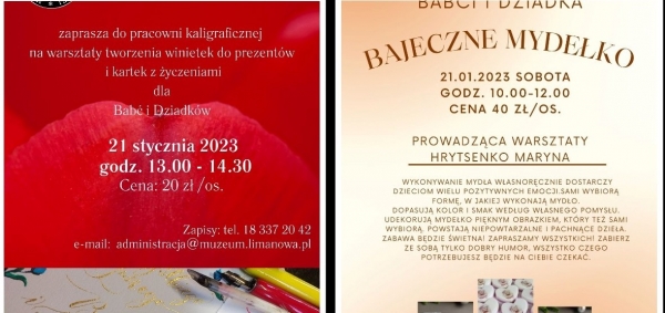 Wyjątkowy prezent dla babci i dziadka. Muzeum Regionalne Ziemi Limanowskiej zaprasza na warsztaty