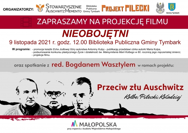 Zaproszenie na promocję książki „Echa Jodłowej Góry” i projekcję filmu „Nieobojętni”