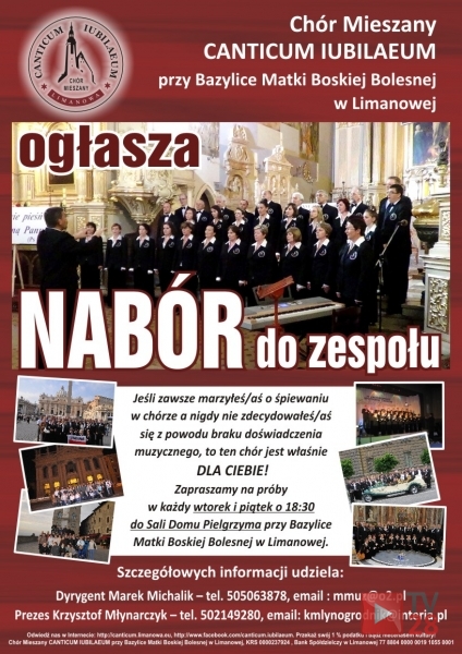Chór Canticum Iubilaeum szuka chętnych