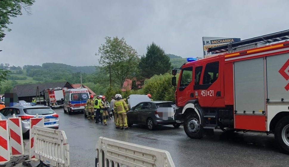 Stłuczka na ul. Łososińskiej w Limanowej