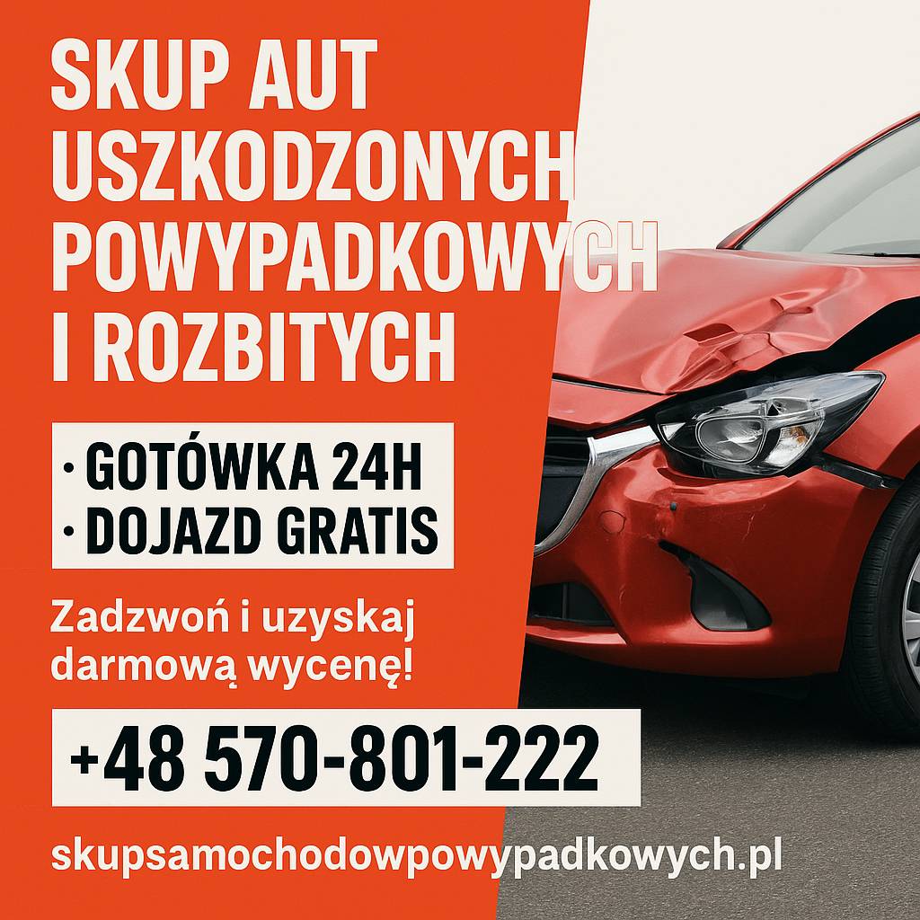 Skup aut uszkodzonych Limanowa /Małopolskie, skup aut niesprawnych