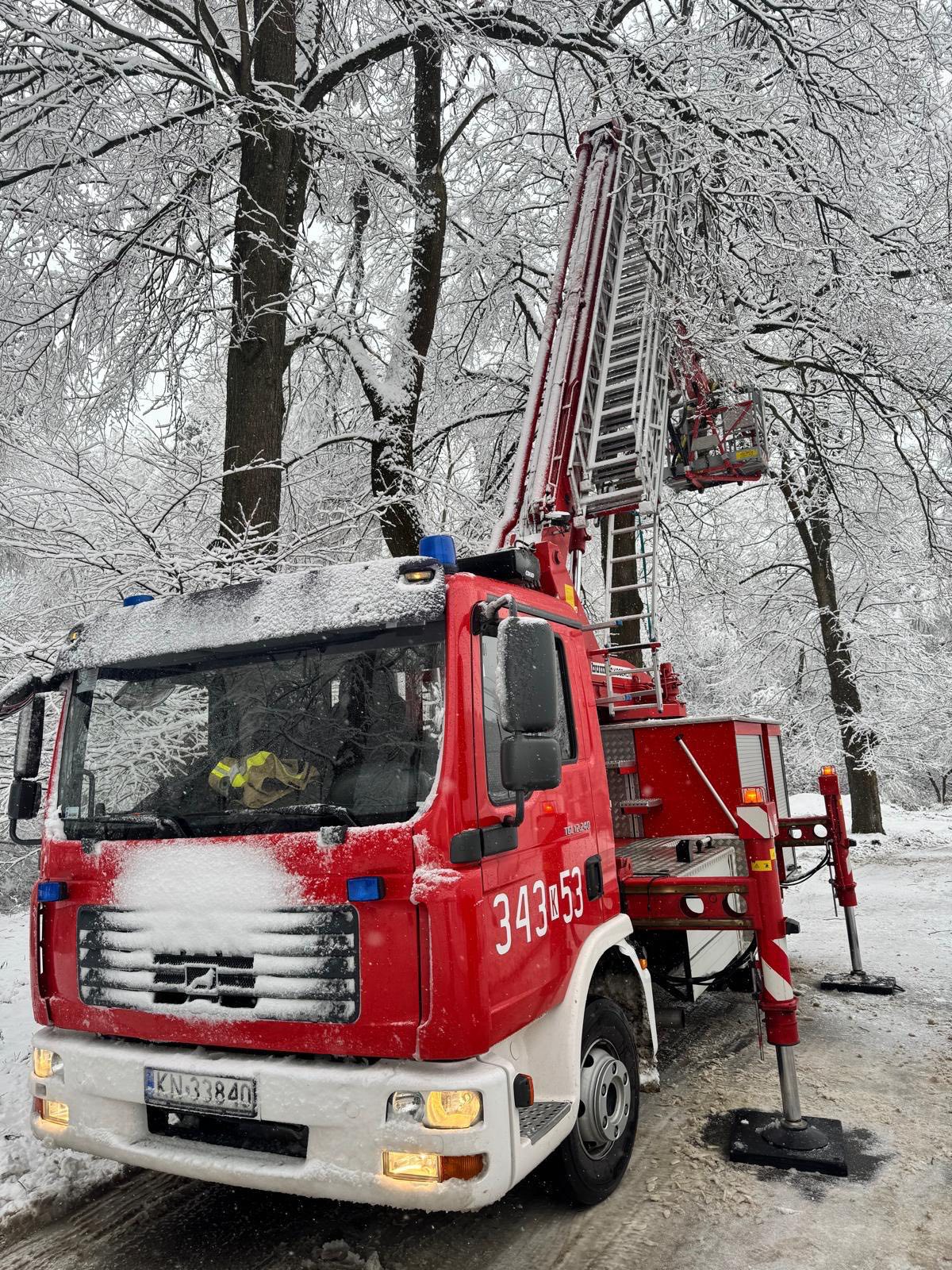 Region. Ponad 30 interwencji strażaków w związku z opadami śniegu
