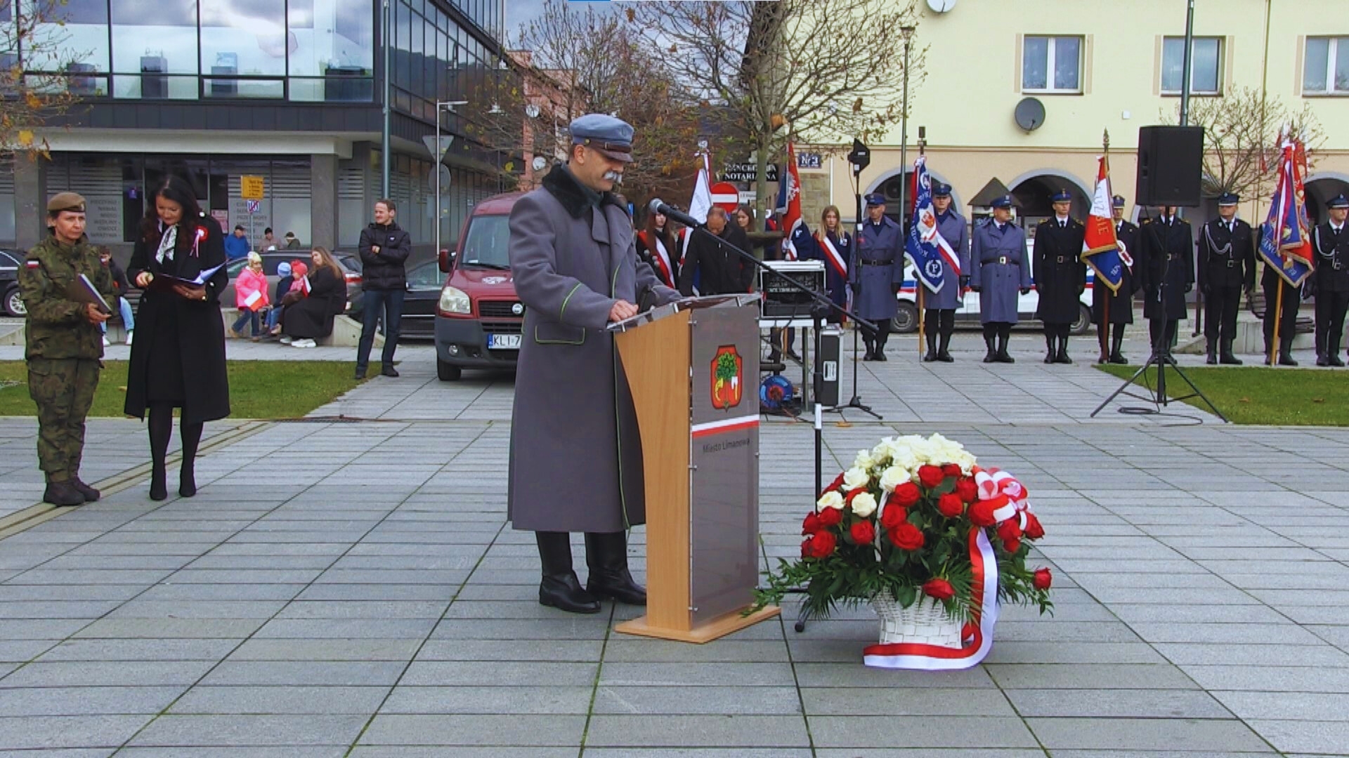 Święto Niepodległości na limanowskim rynku z Marszałkiem Józefem Piłsudskim
