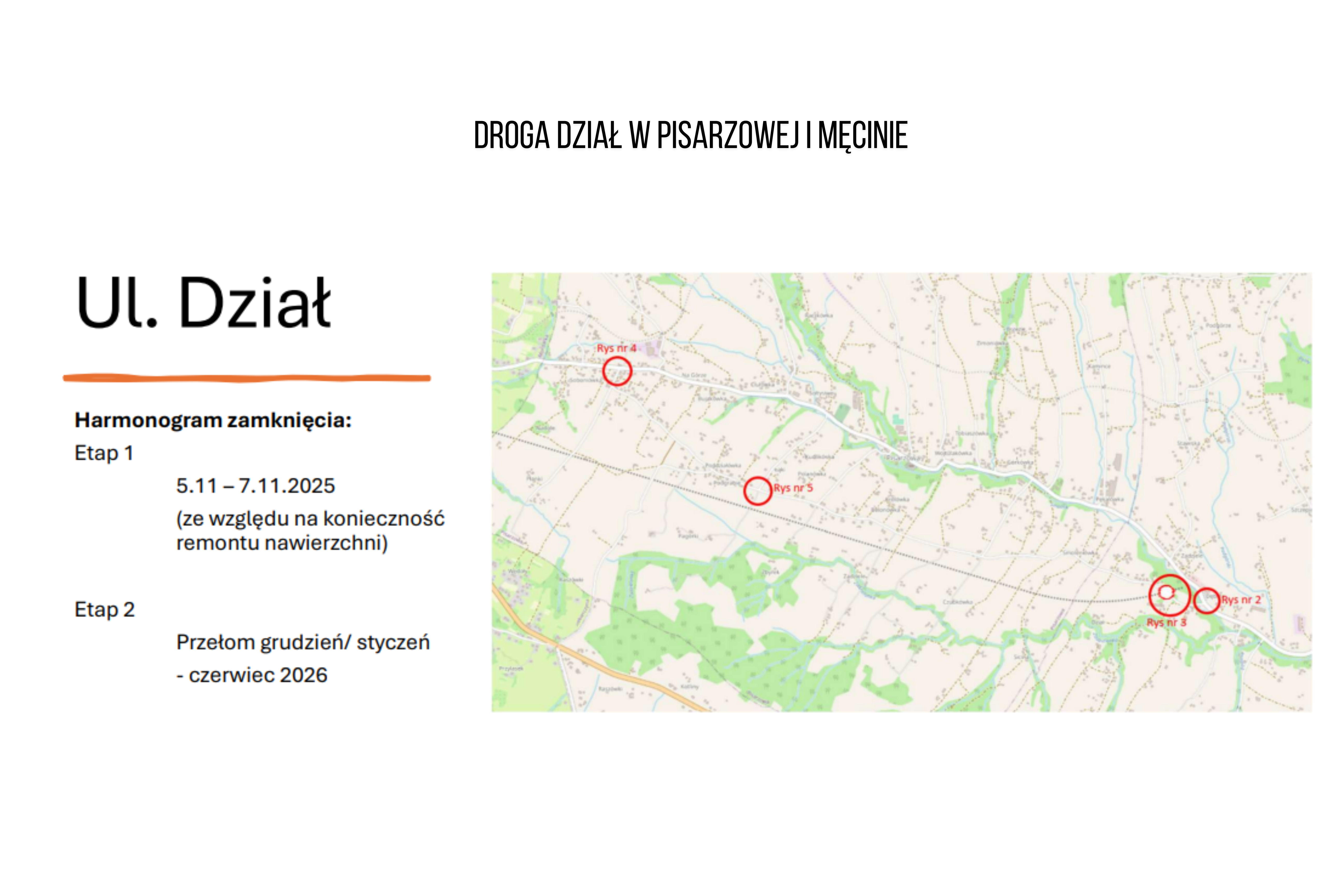 Mieszkańców Męciny i Mordarki czekają spore utrudnienia