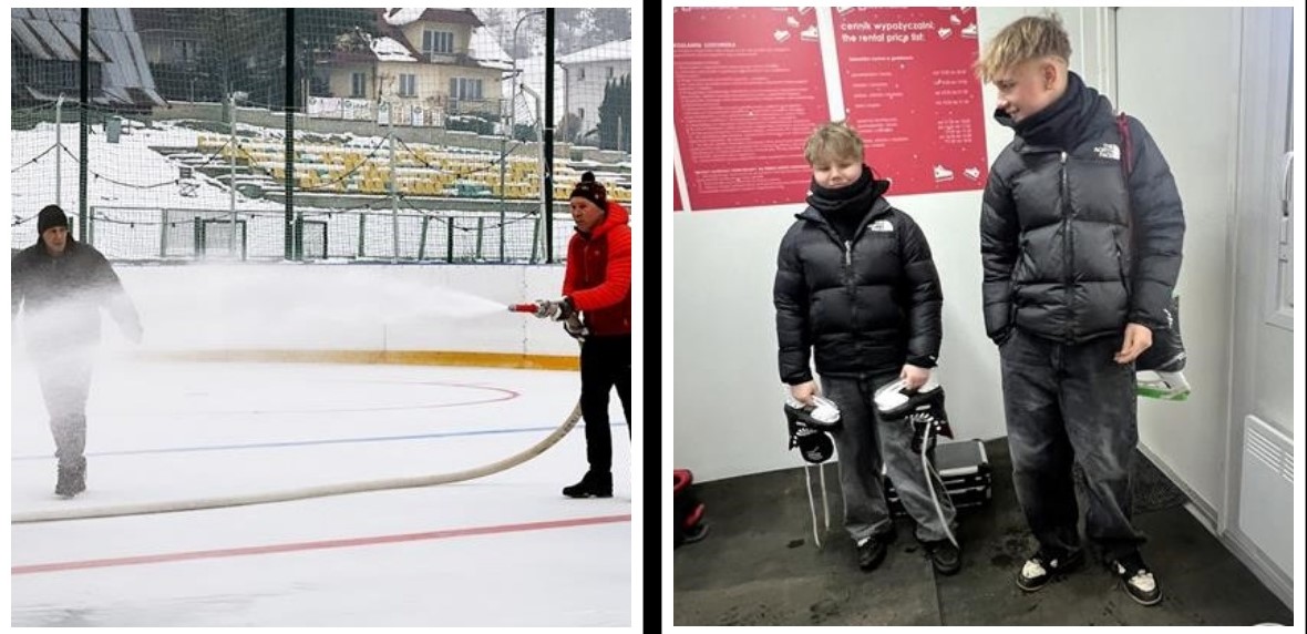 Pierwsi łyżwiarze korzystają już z lodowiska w Tymbarku
