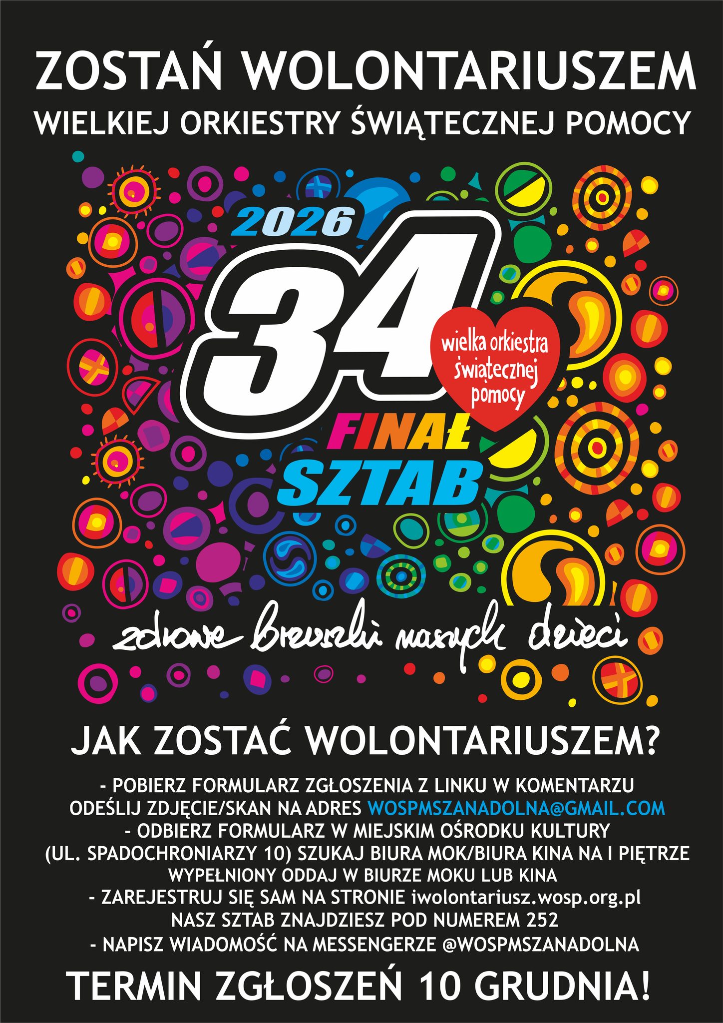 Można się zgłaszać. Sztab WOŚP w Mszanie Dolnej prowadzi rejestrację wolontariuszy