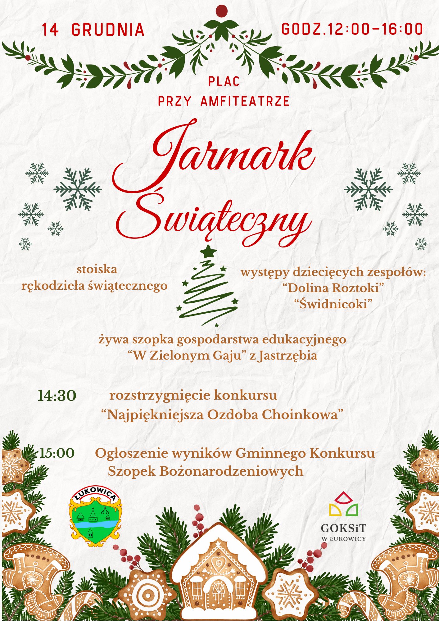 Zaproszenie na jarmark świąteczny w Łukowicy