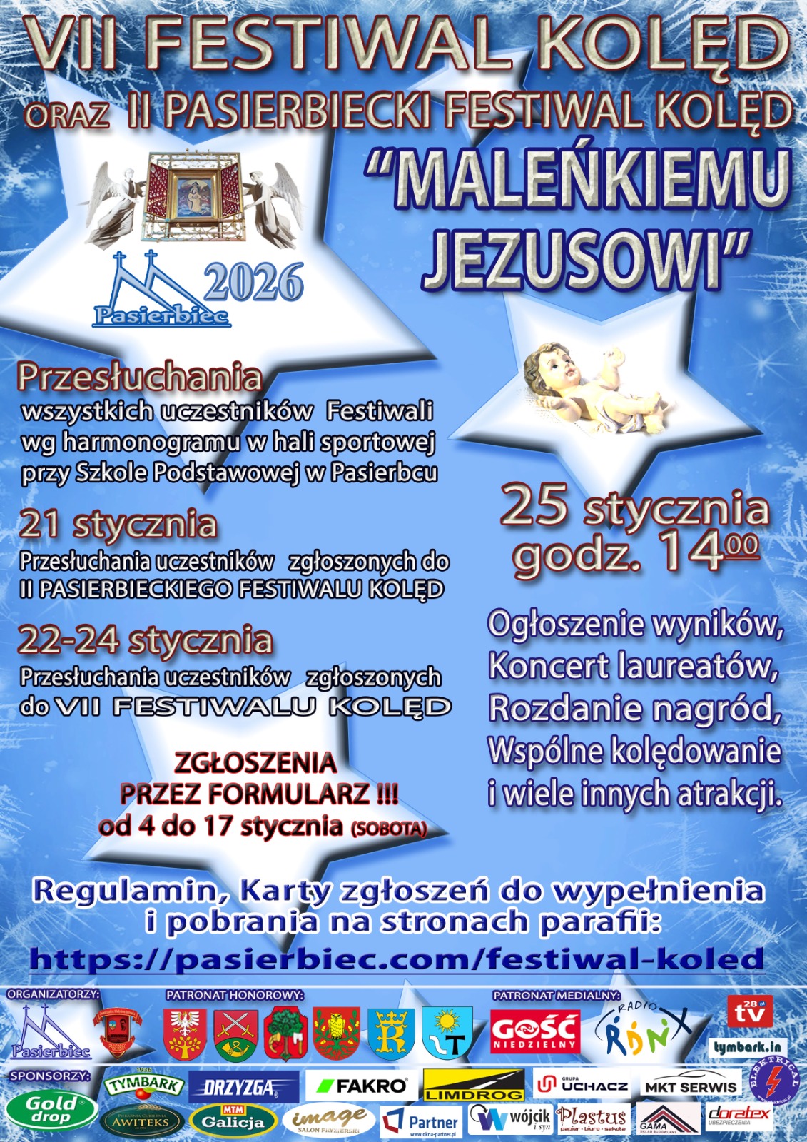 VII Festiwal Kolęd „Maleńkiemu Jezusowi” II Pasierbiecki Festiwal Kolęd