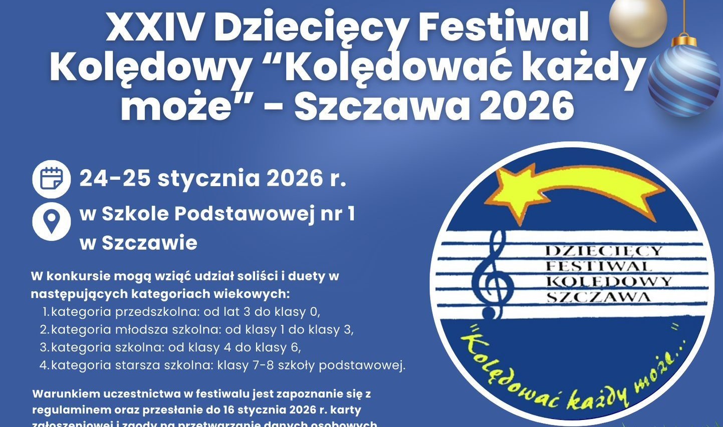 Organizatorzy zapraszają na XXIV Festiwal Kolędowy do Szczawy