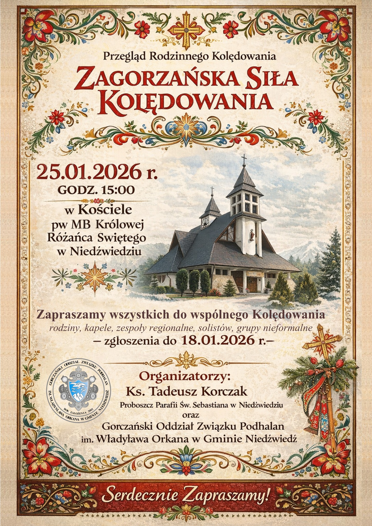 Niedźwiedź. Można się zgłaszać do kolędowania z „Zagórzańską Siłą”