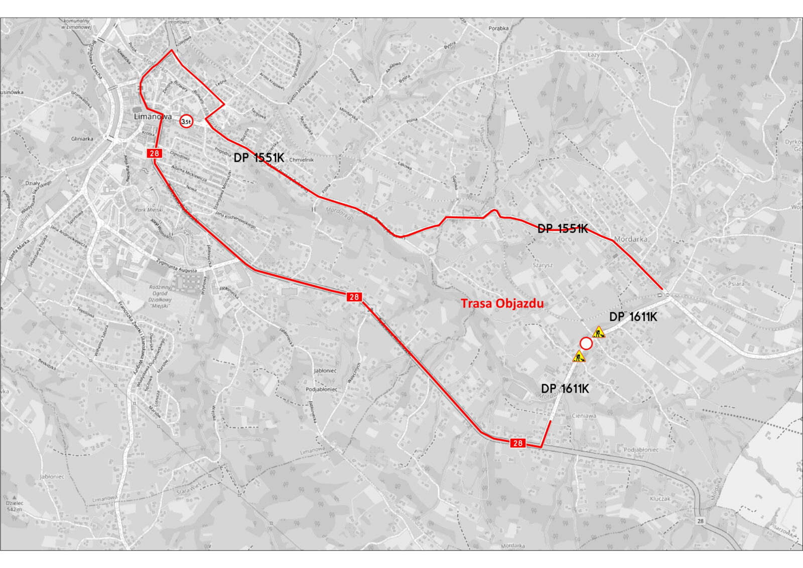 Droga z Mordarki do Limanowej zamknięta do piątku. Rozpoczęto demontaż szalunków wiaduktu linii kolejowej