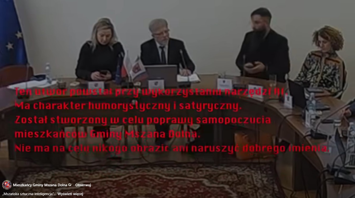 Czarny humor czy przekroczenie granicy dobrego smaku? Filmik stworzony przez AI i opublikowany w mediach społecznościowych ośmiesza radnych